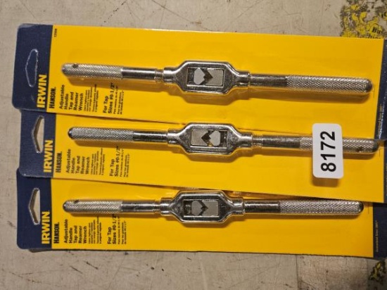 IRWIN Hanson Adjustable Handle Tap and Reamer Wrench for Tap Sizes #0-1/2" - qty 3