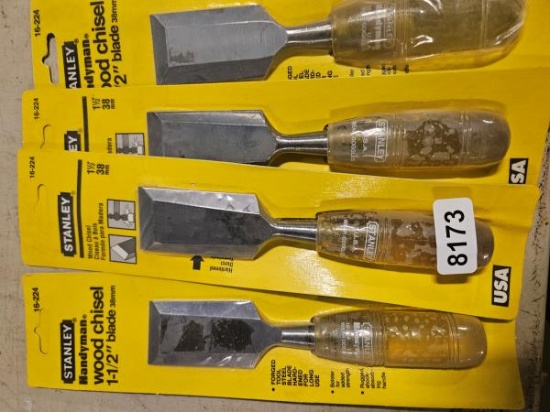 STANLEY Handyman Wood Chisel 1-1/2" Blade 38mm Forged Tool Steel 16-224 qty 4