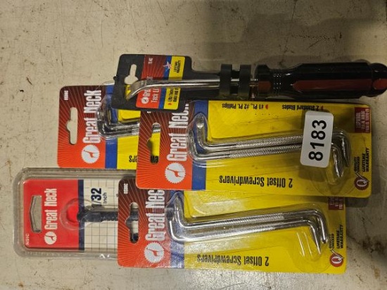 Mixed lot of 2 Offset Screwdrivers with #1 and #2 Phillips Standard Blades