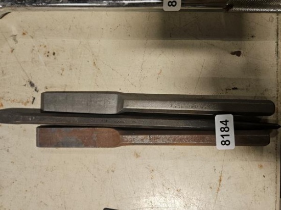 Vintage Metal Chisel and Punch Tool Set - qty 3