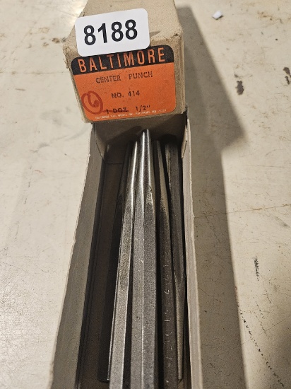 Baltimore Tool Works, Inc. Center Punch No. 414 - 1/2 Dozen Metal Punch Set