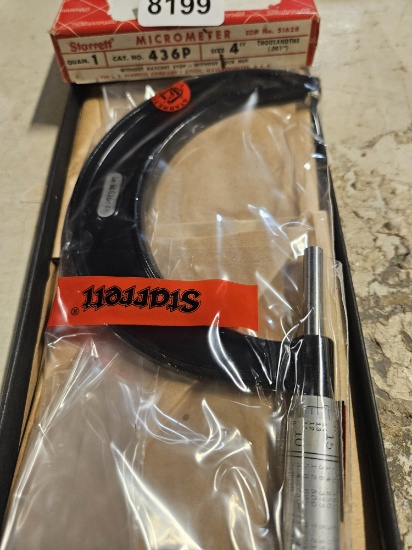 Starrett Micrometer 436P EDP No. 51628 Precision Measuring Tool 4" Size .001" Resolution