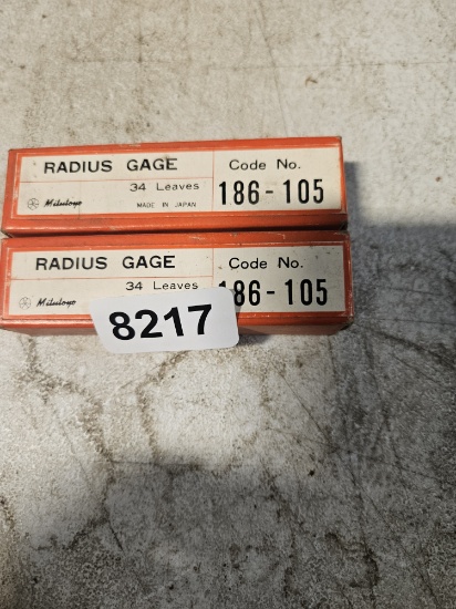 Mitutoyo Radius Gage Set, 34 Leaves, Code No. 186-105, Made in Japan qty 2