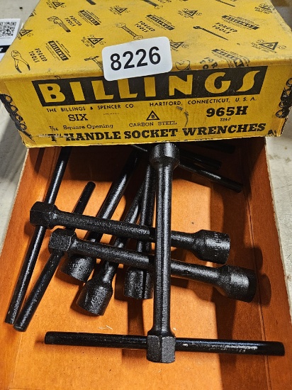 Billings & Spencer Co. 965H Six-Piece T-Handle Socket Wrenches - qty 6