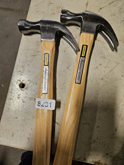 STANLEY Professional Hickory Claw Hammer Set with Wooden Handles qty 2