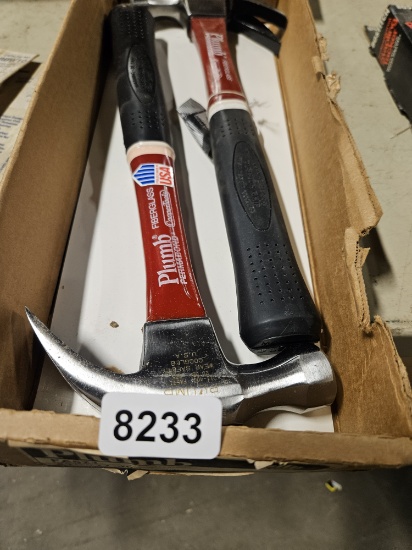 Plumb Fiberglass Claw Hammer with Rubber Grip - Made in USA qty 2