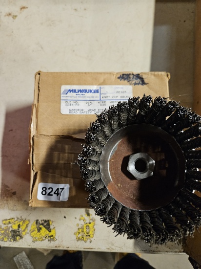 Black Metal Wire Wheel Brush with Nut Attachment