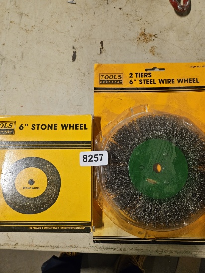 Tools Exchange 6-Inch Steel Wire Wheel and 6-Inch Stone Wheel