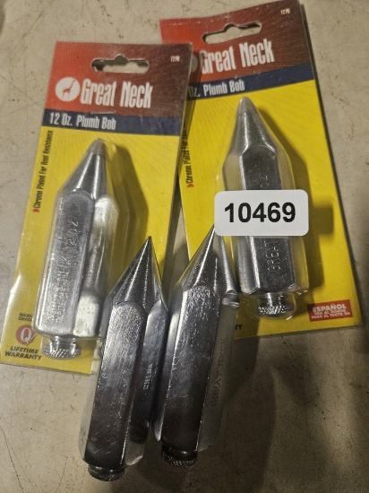 Great Neck Plumb Bob 12 Oz - Chrome Plated, QTY 4