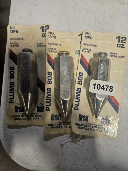 Great Neck Plumb Bob - 12 oz - No. 12PB Accurate, QTY 3