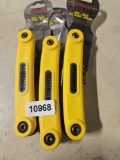 BONDHUS Hex Inch 6 Piece Folding Tool Set Compact, qty 3