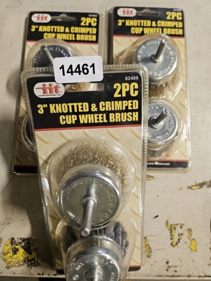 Iit 3" Knotted & Crimped Cup Wheel Brush - 3 Qty