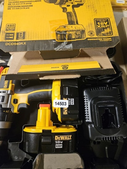 Dewalt Drill, Battery, & Charger With Carrying Case