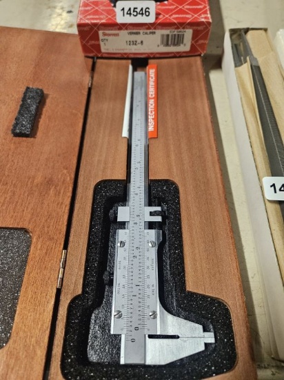 Starrett Verner Caliper With Wooden Carrying Case