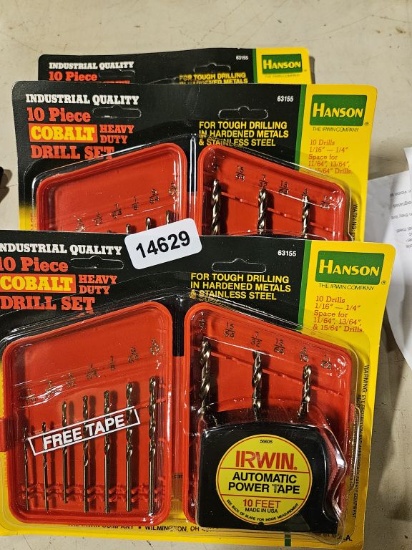 Hanson Drill Set With Irwin Automatic Power Tape - 3qty