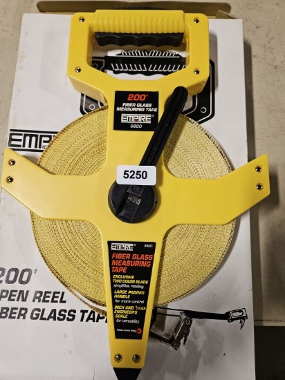 Empire 200" Open Reel Fiber Glass Tape Measure
