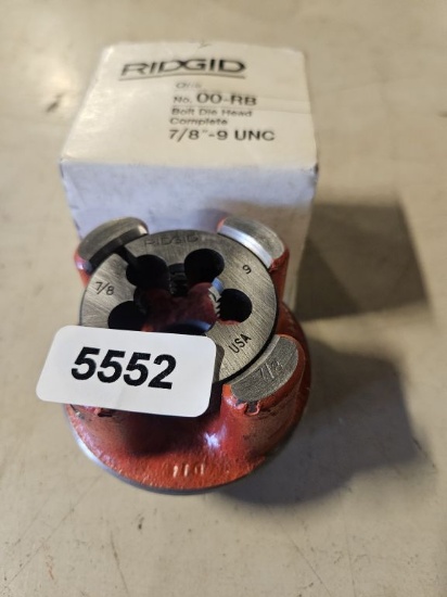 Ridgid #00-rb Bolt Die Head Cornplete 7/8" - 9unc