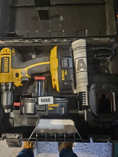 Dewalt Cordless With 2 Batteries And Battery Charger With Carrying Case