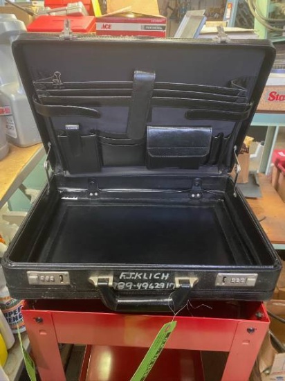 Hard-Shell Black Briefcase with Combination Lock