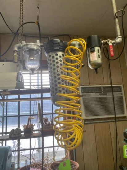 Air Compressor Kit with FRL and Durable Yellow Coiled Hose