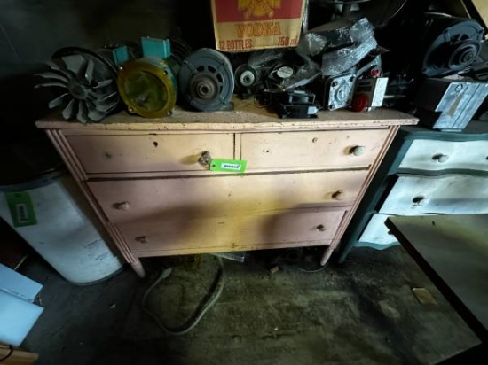 Pink Painted 3-Drawer Dresser