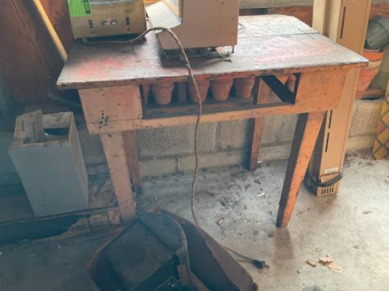 Rustic Orange Wood Work Table