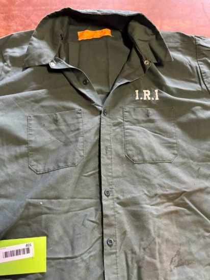 Embroidered IRI Green Work Shirt 3XL