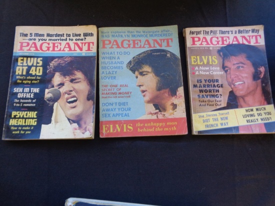 3 Vintage Elvis Pageant Magazines 1974 and 1973