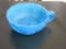 Blue Opaque Depression Glass Bowl