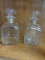 Lot of 2 Square Glass Decanters