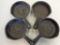 Lot of 4 SMALL CAST IRON SKILLET FRY PAN