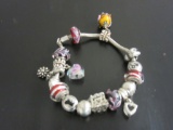 Sterling Silver Bracelets with 16 925 Charms