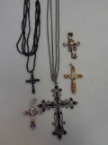 Lot of 5- crosses and cross necklaces