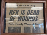 Framed 1968 Newsday, Newspaper article