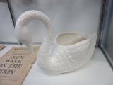 Glass Swan Planter