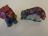 Lot of 2 - Lion and Tiger figurines