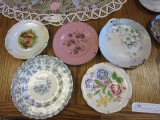 Lot of 5 Small Vintage China Plates with hangers