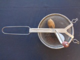 Vintage a & j food mill with strainer kitchen tool