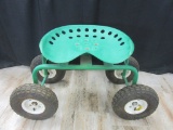 Gardening Rolling Chair Green Tractor Seat