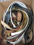 Box Lot of Assorted Belts Large