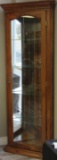 Beautiful Dark Oak 4 Shelf Curio Cabinet