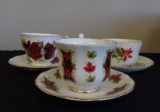 3 VTG England Bone China Tea Cups and Saucers