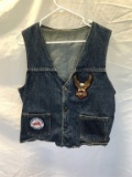 Denim Jacket Vest with Kawasaki Eagle Patches