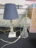 Lot of 2 Cut Glass Desk Lamps