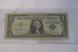 Blue Seal Silver Note One Dollar Bill 1957