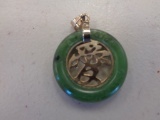 Chinese Gold & Jade Pendant