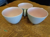 Lot of 3 - Poole Pottery pink and grey tea cups