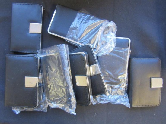 Lot of 9 Black Leather Card Holders