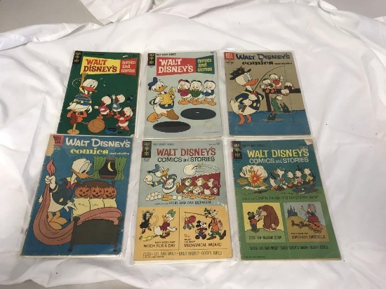 Lot of 6 Vintage 1960's DISNEY Comics and Stories