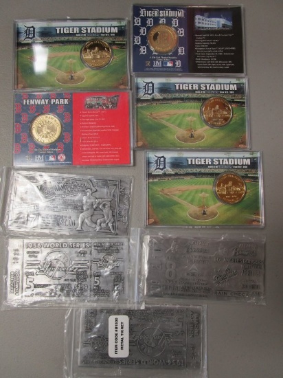 Lot of Collectible Baseball Coins & Metal Tickets